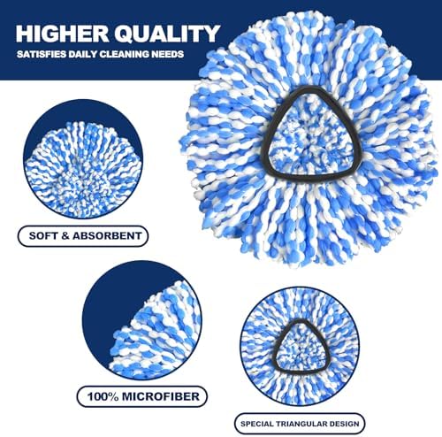 Mop Head Replacement 3-Pack Spin Mop Refill
