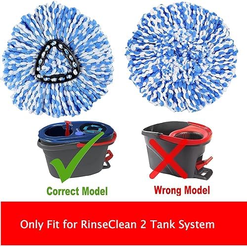 Spin Mop Replacement Microfiber Heads for Ocedar RinseClean 2 Tank System
