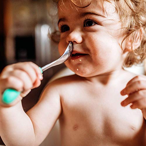 Avanchy Stainless Steel Silicone Baby Spoons Set