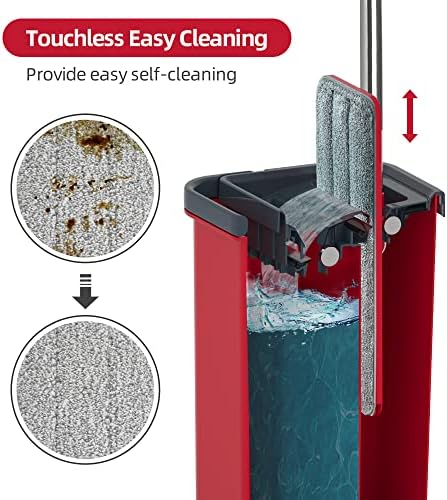 BOSHENG Flat Squeeze Mop and Bucket Set