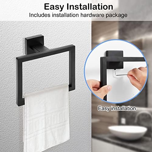 Matte Black Towel Ring Premium Bathroom Hardware