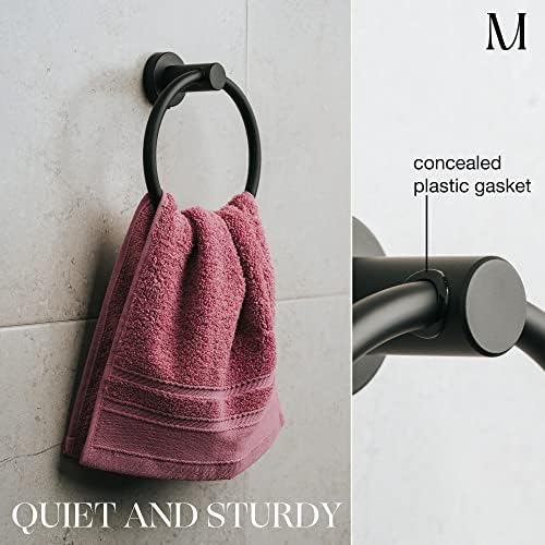 Mat Black Towel Ring - Durable Bathroom Towel Holder
