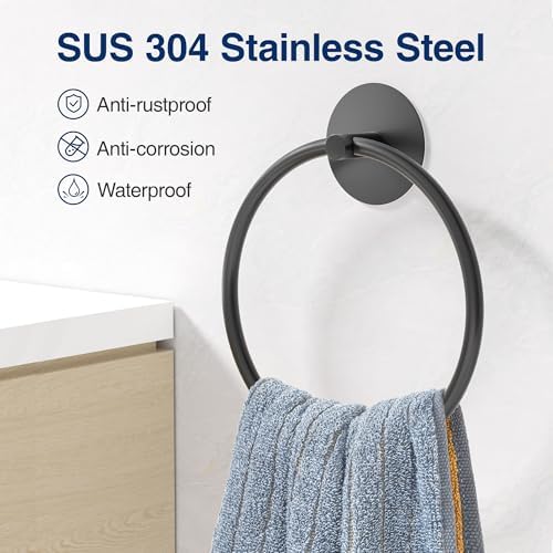 Matte Black Bathroom Towel Holder - Durable and Stylish