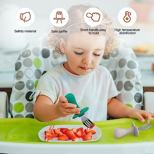 High-Quality Baby for Toddlers BPA-FreeSilverware Set with Silicone Handle