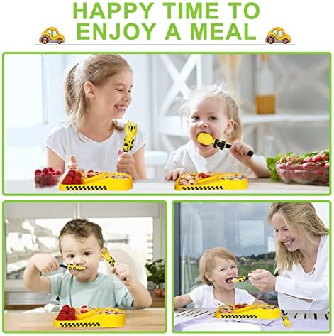 Construction Toddler Plate Set with Removable Straw - Healthy Eating for Kids