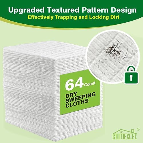 HOMEXCEL Dry Mop Pads for Swiffer Sweeper 64 Count