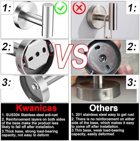 Kwanicas6-Piece Brushed Nickel Bathroom Hardware Set - Durable Stylish Towel Paper Holder System