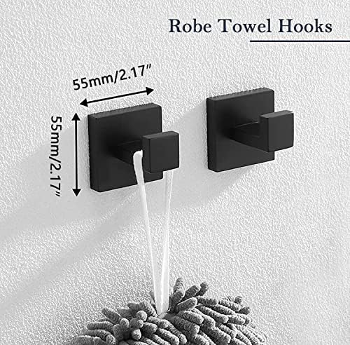 5-Piece Matte Black Bathroom Hardware Set 1