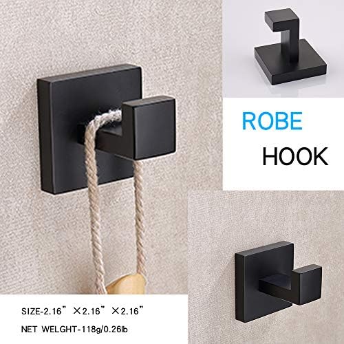 TASTOS Bath Towel Coat Hangers Stainless Steel Modern Black Design