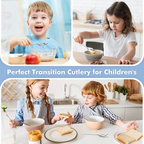 DRKIO - Safe Ergonomic Dishwasher-Ready Toddler Utensils with Animal-Themed Flatware