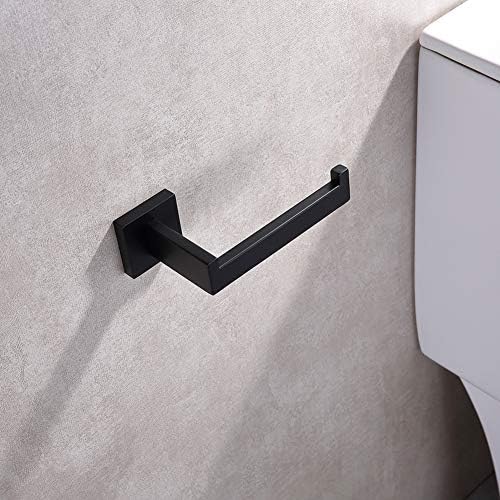 Stainless Steel Matte Black Toilet Paper Holder Rustproof Easy to Mount
