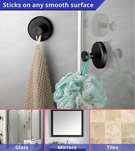 Package of 4 Suction Cup Hooks for Glass Door Mirror
