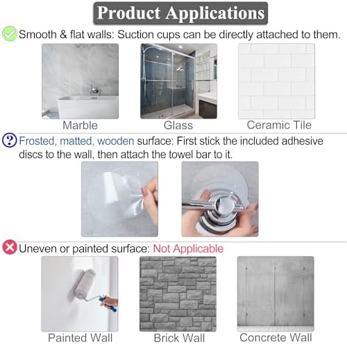 Sneatup Suction-Cup Extendable Towel Bar Stainless Steel 17-29