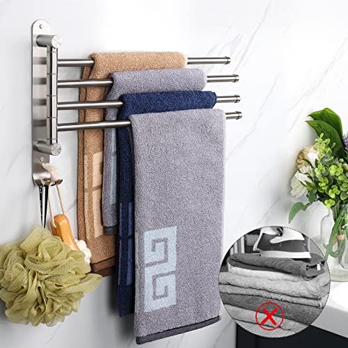 NearMoon Swivel Towel Rack Stainless Steel 4-Arm Towel Bar