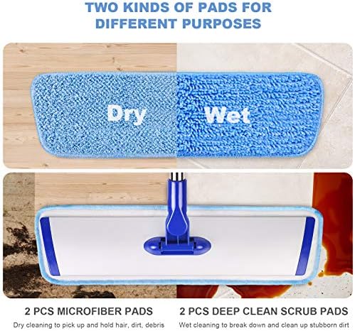 18 Professional Microfiber Mop Clean Hard Surfaces Effortlessly