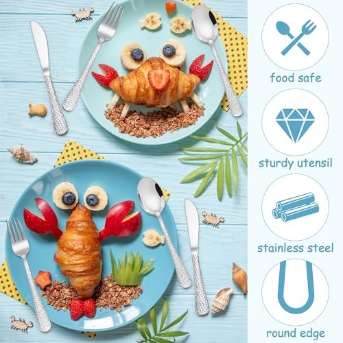 E-far Kids Flatware Set Stainless Steel Tokens for toddlers