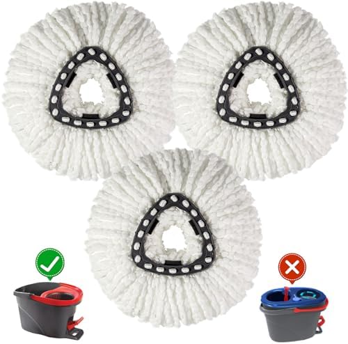 FunCeeReplacement Heads for Spin Mop 3Pack Super Efficient Easy to Use