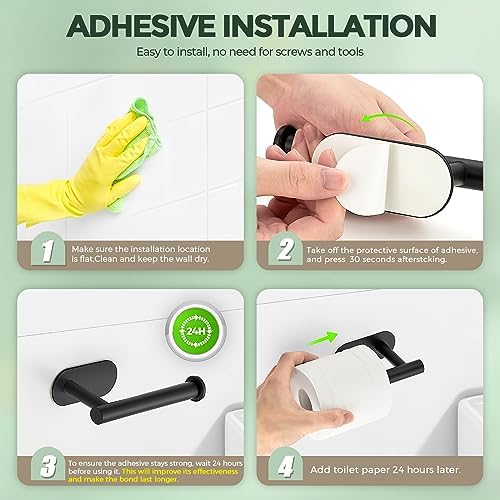 Matte Black Stainless Steel Toilet Paper Holder