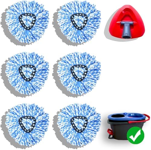 6-Pack Mop Heads for OCedar Mops - Deep Cleaning Easy Maintenance
