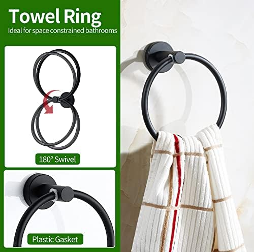 10-Piece Essentials For Your Bathroom Black Bathroom Hardware Set