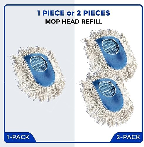 Heavy-Duty Durable Industrial-Strength Hand-Sewn Natural Cotton Wedge Dust Mop Head
