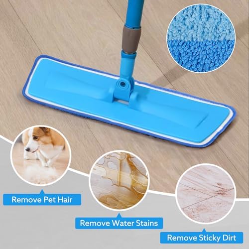 6-Pack Microfiber Cleaning Pads for Bona Mop Blue Reusable