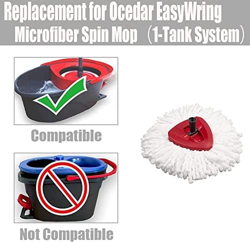 ANREKEYHSpin Mop Microfiber Mop Refills Set 4 Heads 30-58in Handle 1 Base