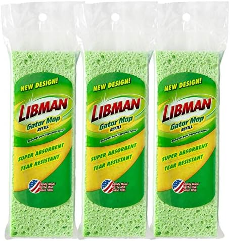 Libman 1487 Gator Mop Refill Pack - Extra-Absorbent Mop Sponges Green