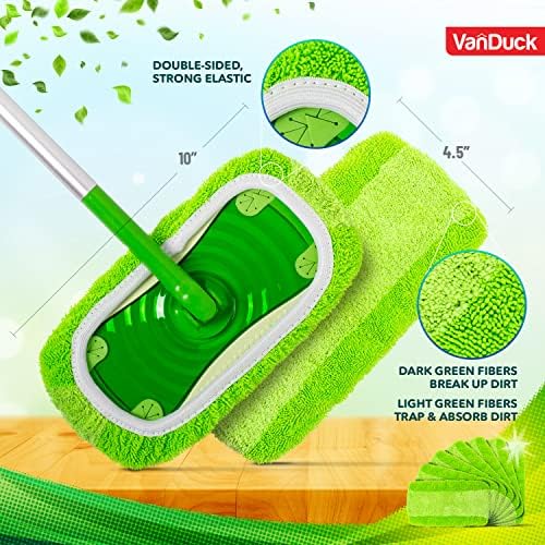 Reusable Mop Pads - Microfiber Machine Washable Durable Efficient