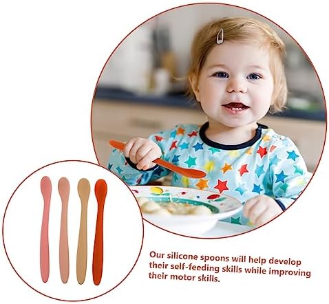 MAGICLULU 4pcs Silicone Spoons for Infants