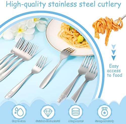 Pimoys Kids Forks Set Toddler Food Cutlery for Safe Self-Feeding