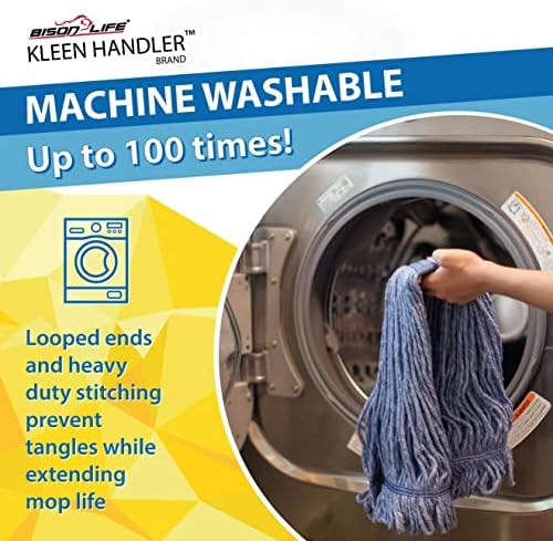 KLEEN HANDLER 3-Pack Replacement Mop Heads Durable Effective Blue Mop