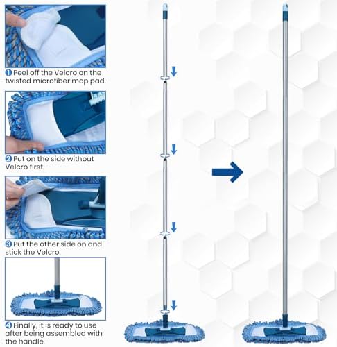 TrueYee Microfiber Dust Mop 57 Handle Hardwood Floors