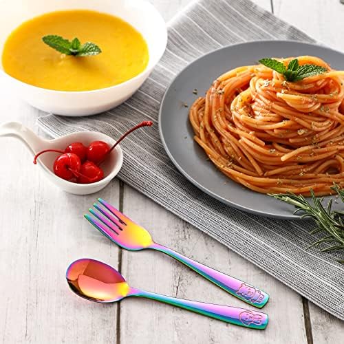VITEVER 10-Piece Toddler Utensil Set Rainbow Design Stainless Steel