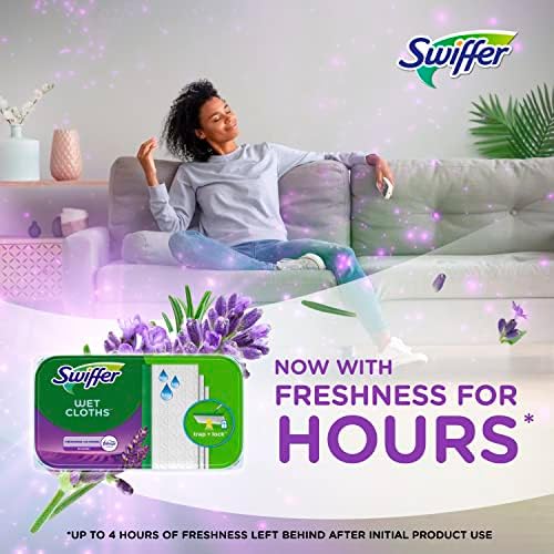 Swiffer Sweeper Wet Mopping Cloth 24 Count with Freshness Lavender Vanilla Scent