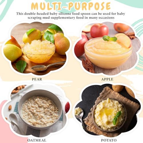 Lallisa 2 Pcs Double Head Baby Silicone Food Spoon for infants