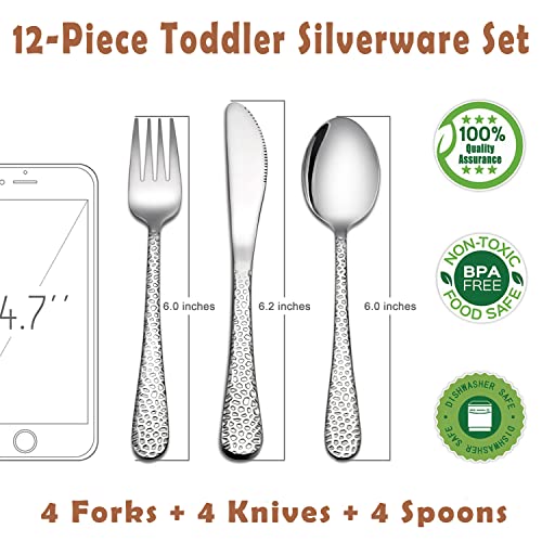 HaWare 12-Piece Toddler Flatware Set Dishwasher Safe Safe for Kids