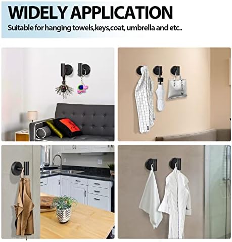 Kruodop 2-Piece Black Towel Hook Wall-Mounted Bathroom
