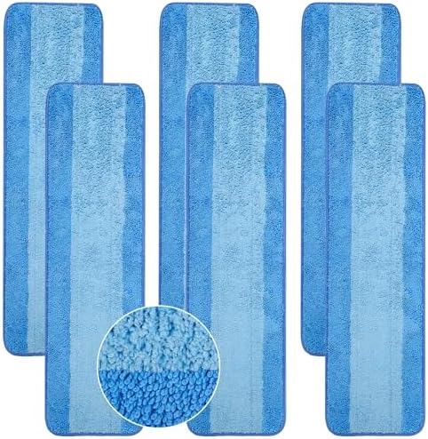 6-Pack Microfiber Cleaning Pads for Bona Mop Blue Reusable