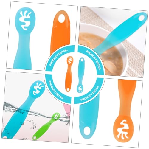 2-Piece Portable Silicone Dip Spoons for Toddlers