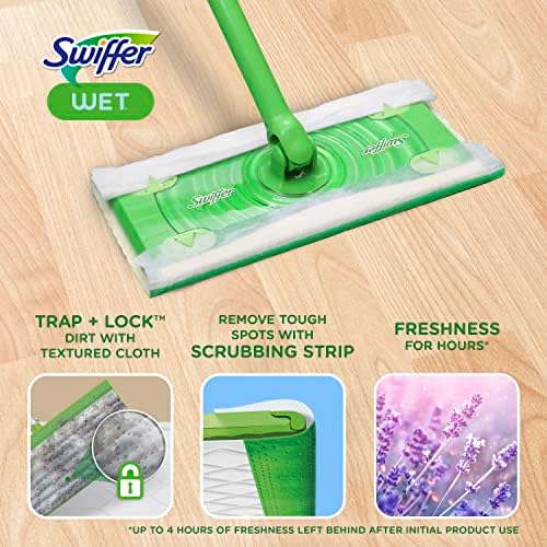 Swiffer Sweeper Wet Mopping Cloth 24 Count with Freshness Lavender Vanilla Scent