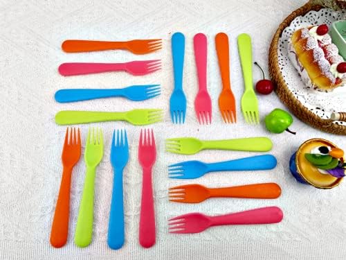 Jawbush 16Pcs Plastic Kids Forks BPA-Free Durable Set for Toddlers
