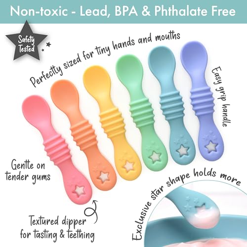 Little Dippers Silicone Baby Spoon Set for Newborns