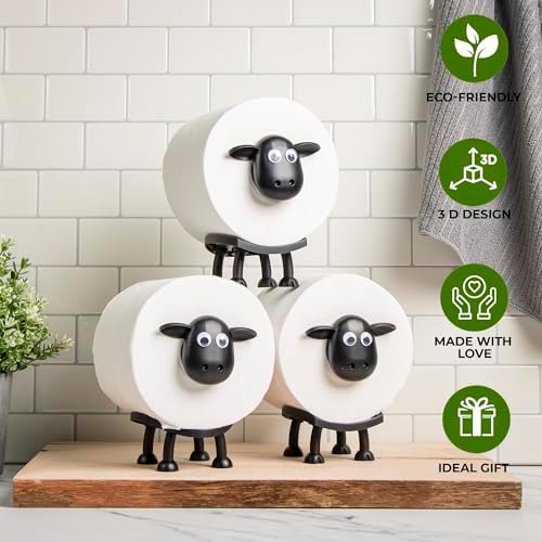 Adorable Sheep Toilet Roll Holder Set