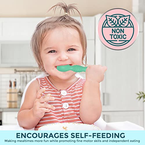 Self-Feeding Baby Spoons Silicone BPA-Free for 6 Months