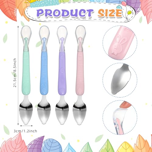 Lallisa Baby Silicone Food Spoon for Feeding and Scraping