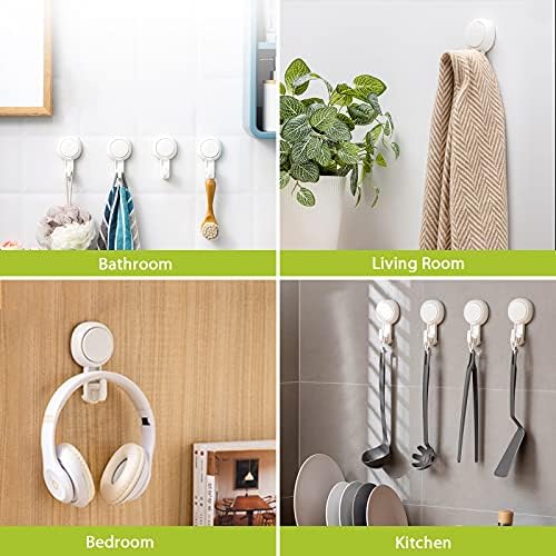 Elegear Suction Cup Shower Hooks 4-Pack