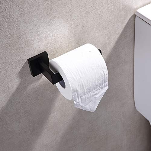 Stainless Steel Matte Black Toilet Paper Holder Rustproof Easy to Mount
