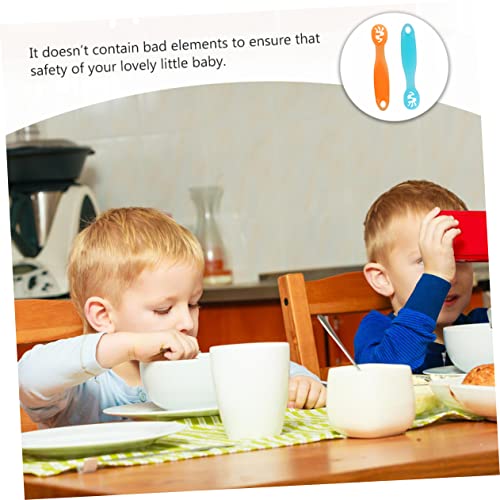 2-Piece Portable Silicone Dip Spoons for Toddlers
