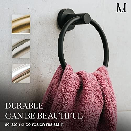Mat Black Towel Ring - Durable Bathroom Towel Holder